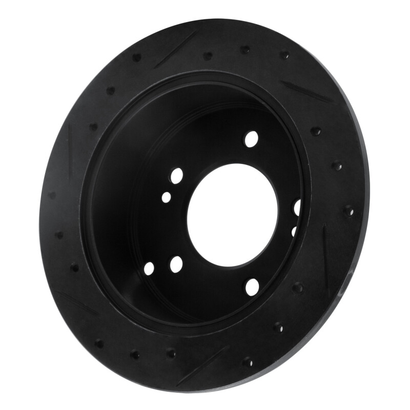 Hyundai Tucson Brake Rotor (1) - Rear Right - R1 Concepts - Drilled & Slotted - Black - `01-`10